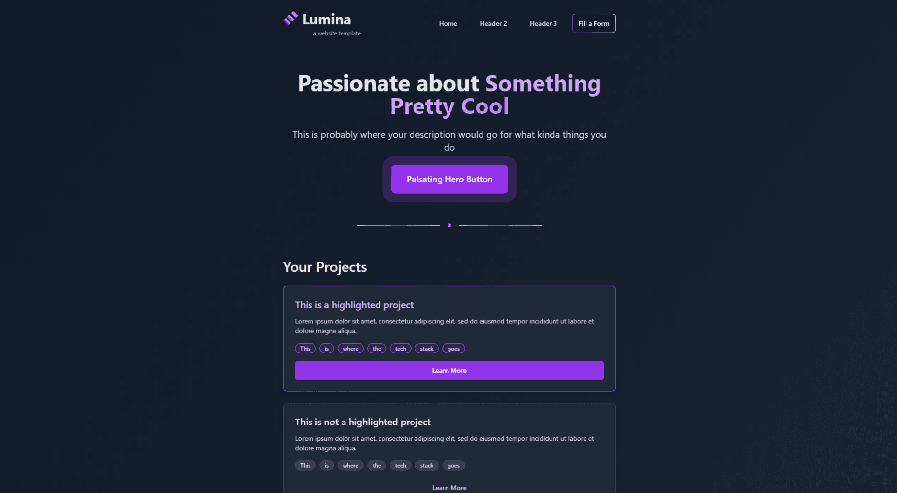 Lumina template preview